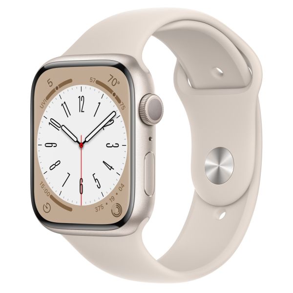 Apple Watch S8 GPS 45mm Starlight Alum Case with Starlight Sport Band